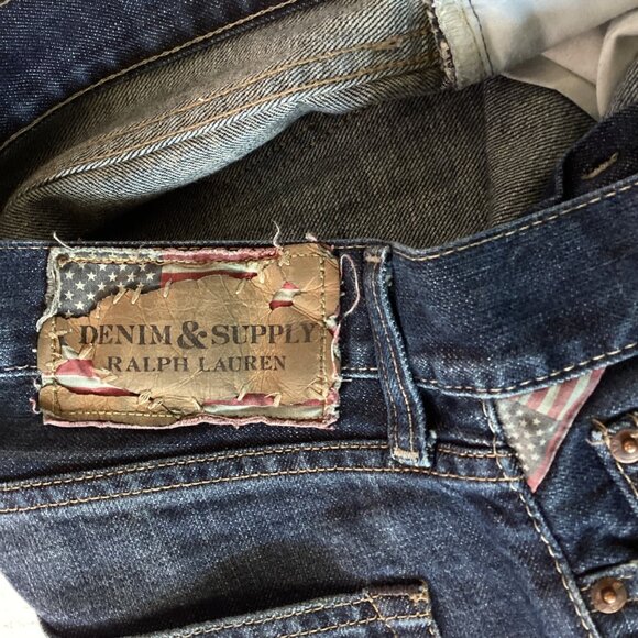 Vintage Denim & Supply Ralph lauren Jeans Mens 32x30 Blue Straight leg USA Flag - Picture 3 of 13